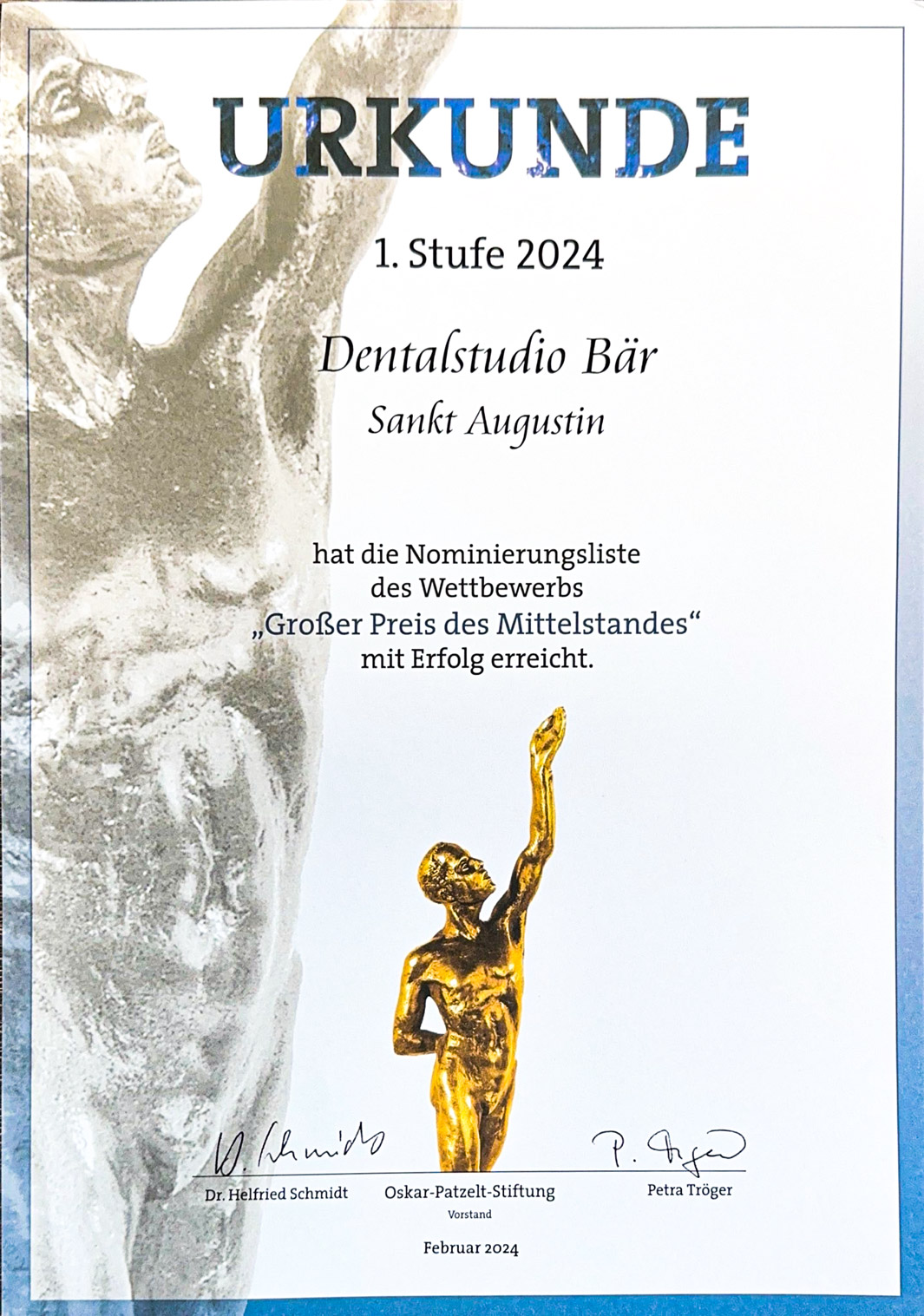 Nominiert F R Den Gro En Preis Des Mittelstandes Dentalstudio Sankt